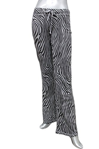 Fashion Secrets Women`s Zebra Leopard Printed Fleece Lounge Pants