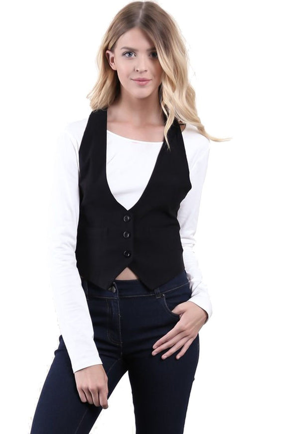 business work black vest waistcoat women 