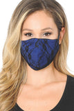 blue black lace face mask