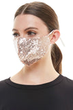 Face Mouth Mask Cover GOLD Bling Bling Glitter Sequins Mask