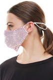 Face Mouth Mask Cover Pink Bling Bling Glitter Sequins Mask