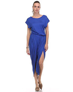 Fashion Secret Harem Summer Jumpsuit Romper Overalls (Small, Royal Blue)
