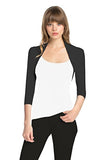 Fashion Secrets Women 3/4 Sleeve Rayon Bolero Shrug Cropped Cardigan Jacket