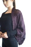 wine burgundy metallic sweater cardigan poncho bolero capes