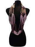 Fashion Secerts Two Tone Multi Loop Soft Infinity Scarf,Neck Warmer Wrap