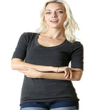 Fashion Secrets 3/4 Juniors Elbow Sleeve Scoop Neck Cotton T- Shirts Basics Top