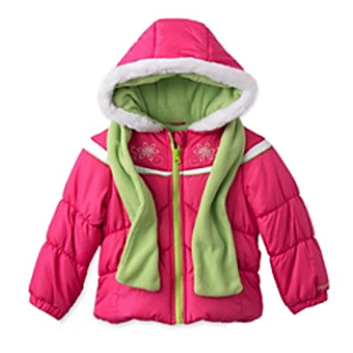 London Fog Girls Pink Winter Coat & Scarf Ski Jacket Set Size 4