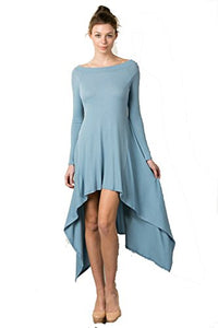Fashion Secrets Soft Off Shoulder Asymmetrical High Low Long Sleeve Dress