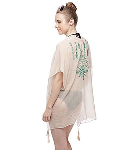 Fashion Secrets Embroidered Cover Up With Tassel
