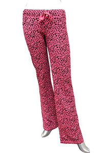 Fashion Secrets Women`s Leopard/Zebra Print Fleece Pants With Elastic Bottom