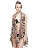 Fashion Secrets Women Animal Print Leopard Vest Beach Bikini Swimwear Cover Up
