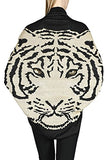 Womens Tiger Animal Print Sweater Loose Cardigan