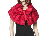Fashion Secrets Women Fur w Satin Bow / Lace & Satin / Reversible Capelet Jacket Shrug Bolero poncho
