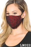 Lace Contrast 4x-Layered Filter Washable Face Mask