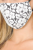 Lace Contrast 4x-Layered Filter Washable Face Mask
