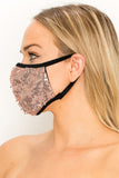 Made In USA Face Mouth Mask Cover Bling Bling Rose Glitter Sequins Mask